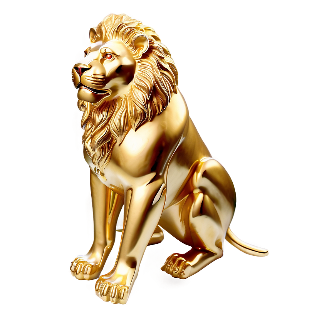 Elegant Golden Lion Statue Wallpaper: Regal Strength & Artistry