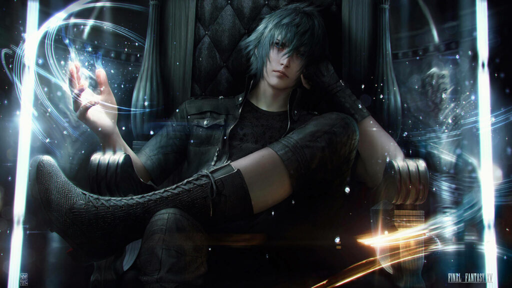The Royal Spellcaster: Prince Noctis Reigns with Elemental Mastery Wallpaper