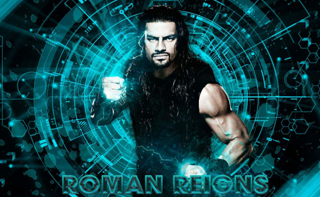 A Galactic Reign: Roman Reigns Strikes Time in Stunning Space Art Wallpaper