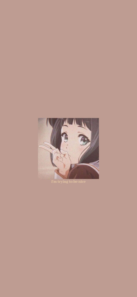 Reina Kousaka Wallpaper: Expressive Gaze & Charming Minimalist Design