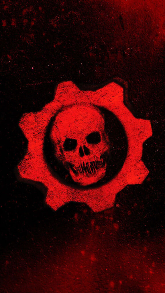 Sinister Symbol of Gears Of War 5 Emerges on a Crimson Canvas Wallpaper