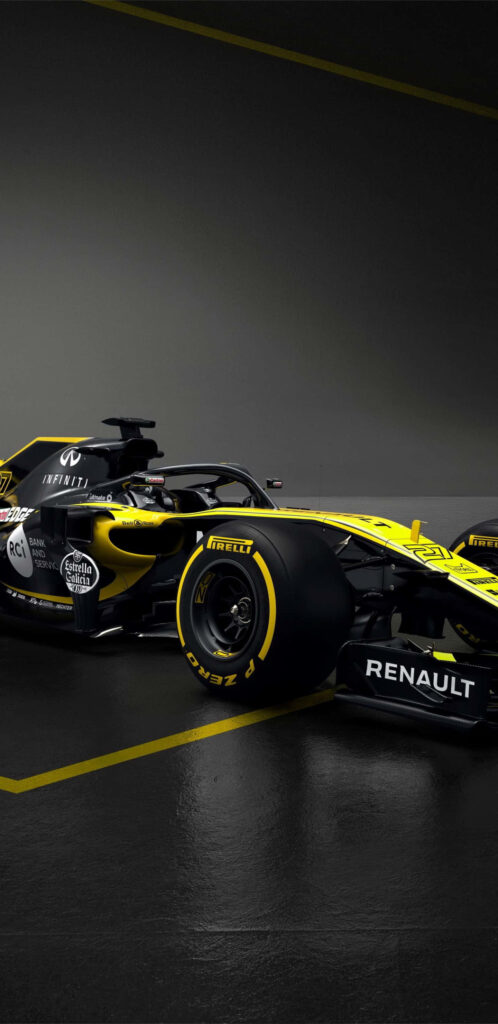 Renault Formula 1 car 2018 yellow black livery thrilling race F1 wallpaper background