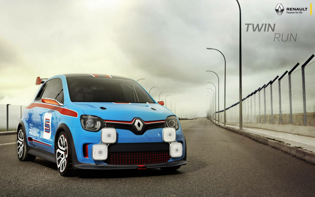 Dynamic Renault Twin'Run Wallpaper: Sporty Concept Car Design