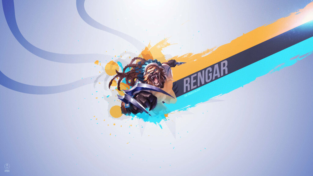 Ferocious Rengar Dominates the Dota 2 Arena: An Immersive Digital Wallpaper in High Resolution
