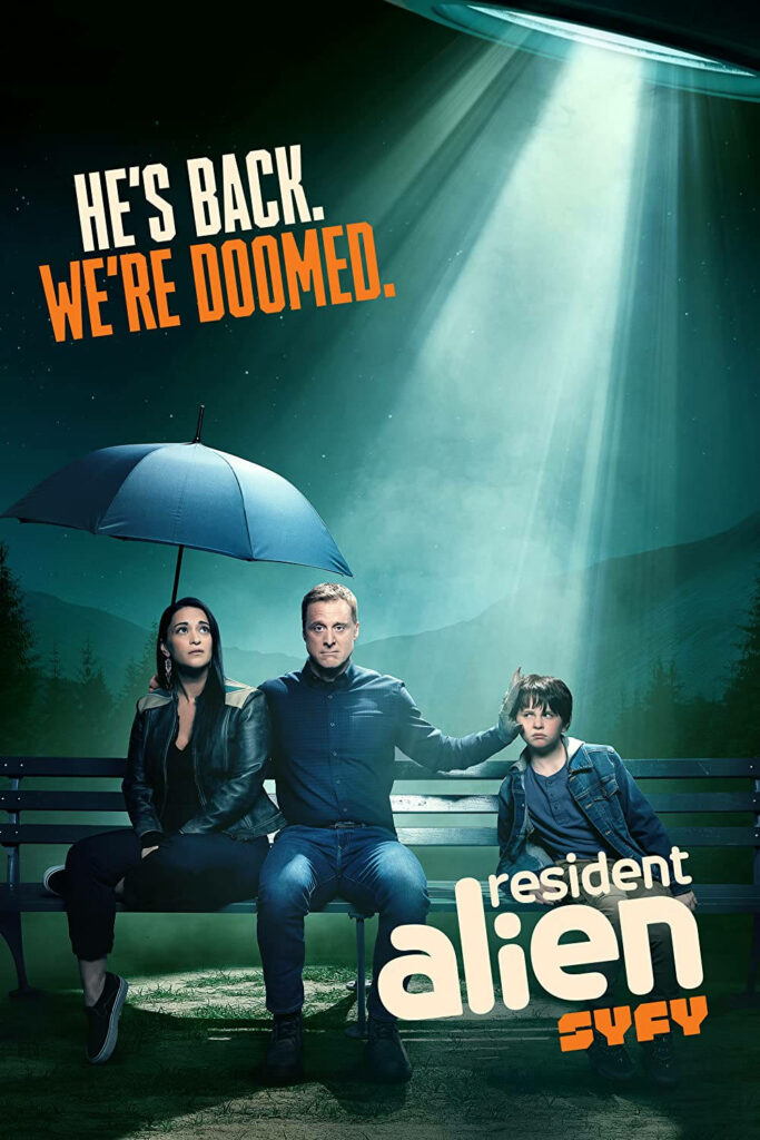 Resident Alien TV Show Poster Wallpaper - Comedic Sci-Fi Design