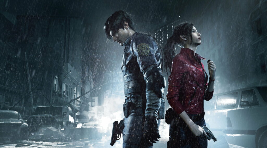 Resident Evil 2 Remake: Immersive 4K Wallpaper showcasing iconic game characters
