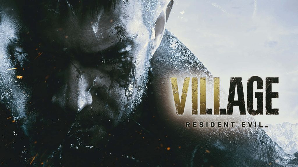Resident Evil Village wallpaper close-up of Ethan Winters gritty intense portrait with embers