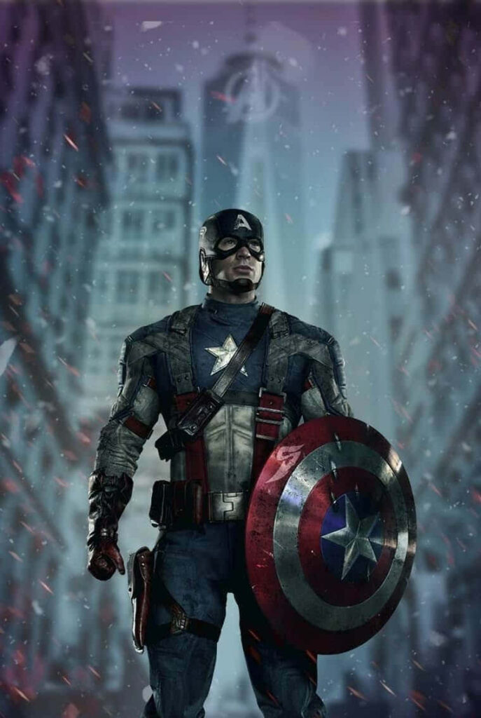Captain America: Symbol of Resilient Patriotism Embodied in the American Flag Wallpaper