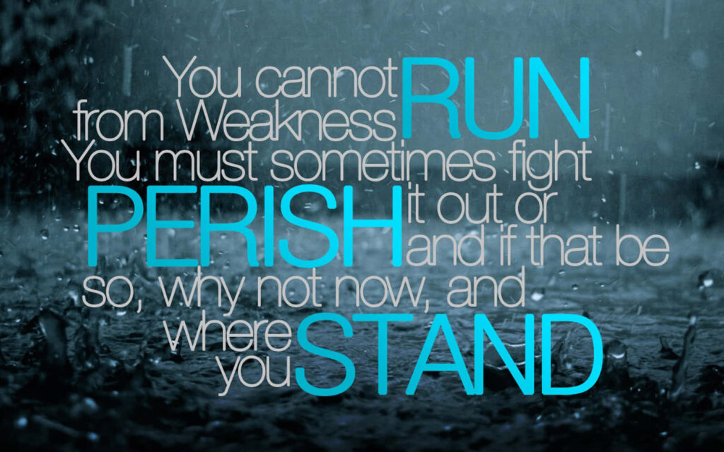 Resilient Wallpaper: Motivational Quote on Raindrop Backdrop