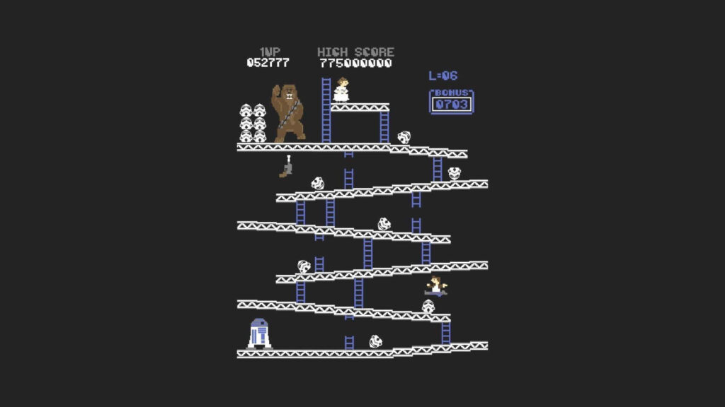 Minimalist Arcade Game Wallpaper: Retro Pixel Art Design