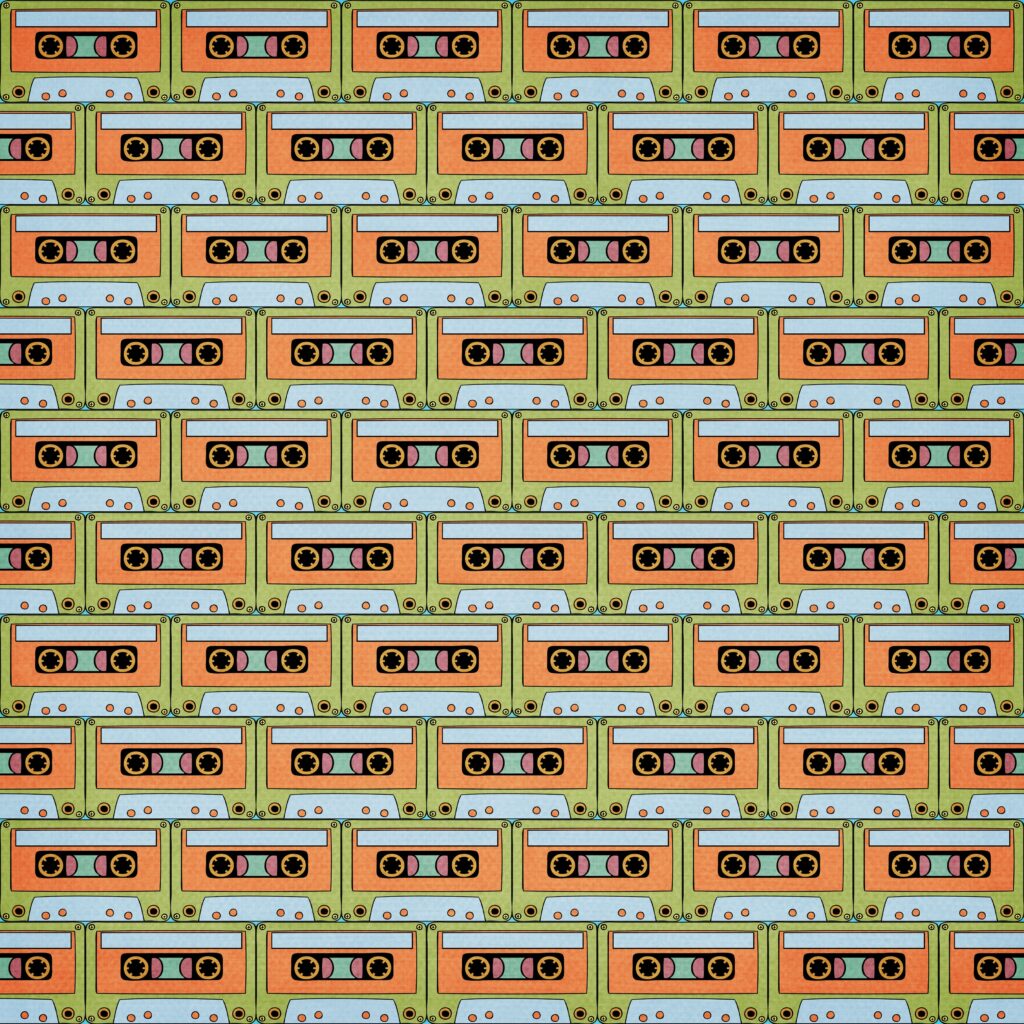 Retro Audio Cassette Wallpaper - Vintage Style Background Design
