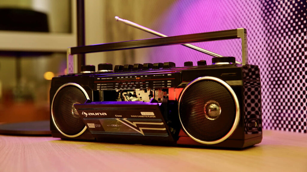 Retro Ricatech PR1980 Boombox Wallpaper: Modern Nostalgia Background