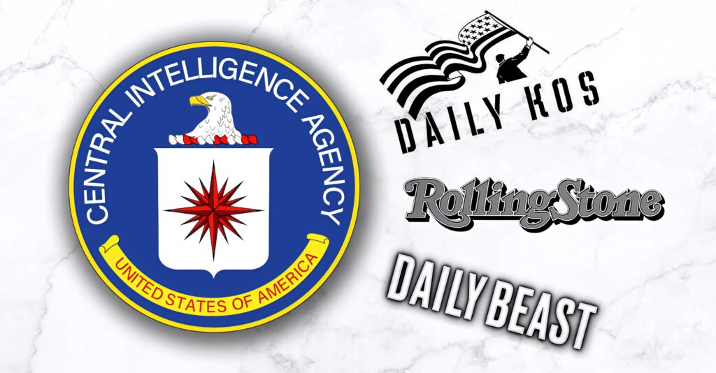CIA logo on vintage marble background with classic media logos retro authoritative wallpaper