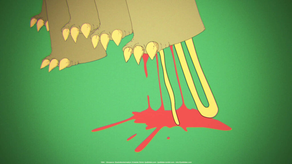 Cartoon Animal Claw Wallpaper: Retro Pixel Art with Blood Drips