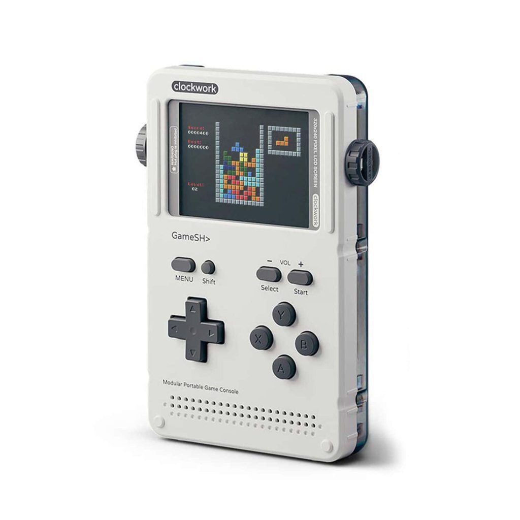 ClockworkPi GameShell portable retro gaming console with crisp LCD and classic puzzle game display Wallpaper