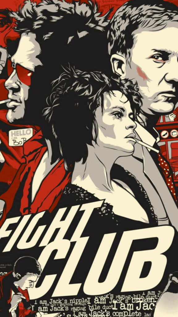 Striking Retro Fight Club Wallpaper: Bold, Vintage Comic Style Background