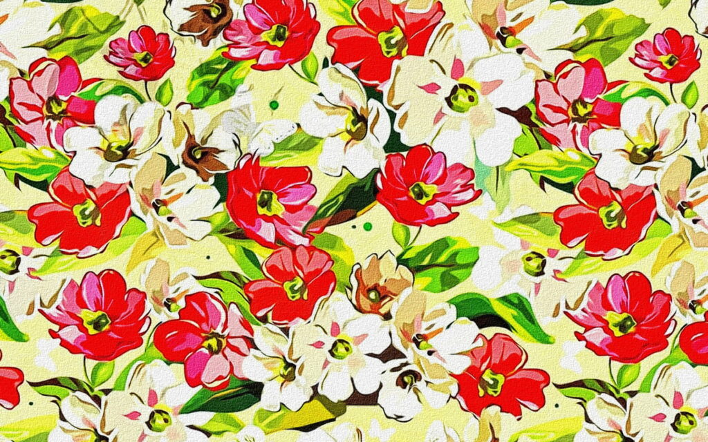 Floral Nostalgia: A Vivid Display of Retro Elegance in HD Wallpaper