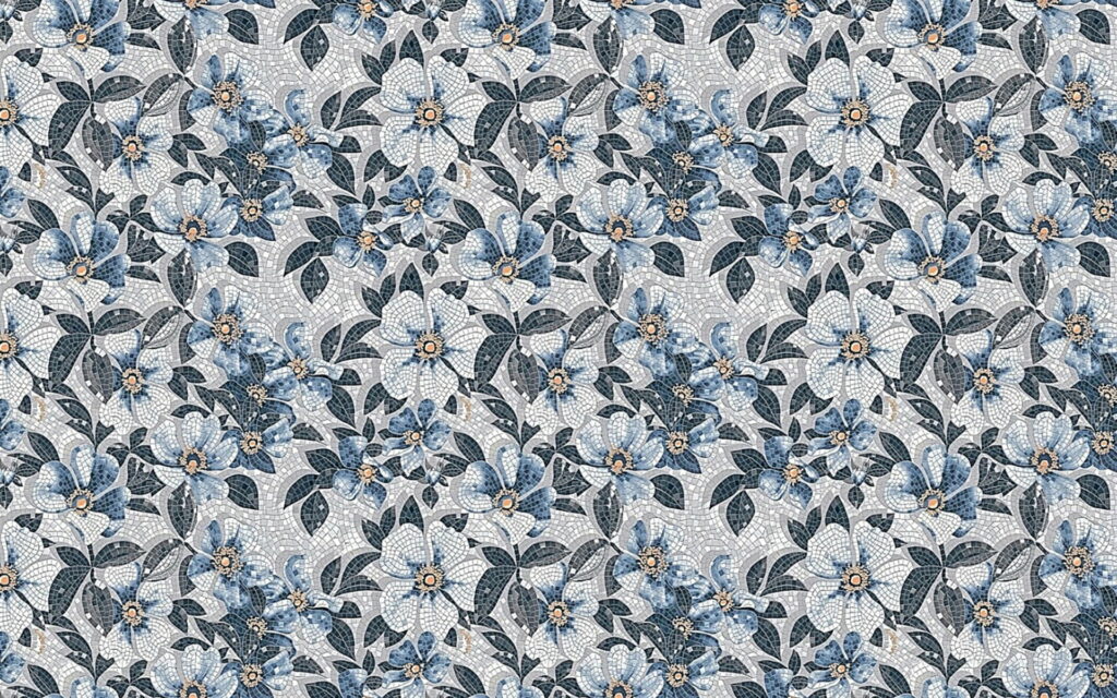 Vintage Blooms: A Mosaic of Retro Floral Textures Wallpaper