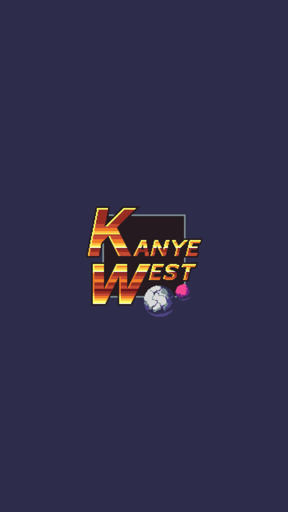 Retro Kanye West Android Wallpaper: Vibrant Pixel Art Design