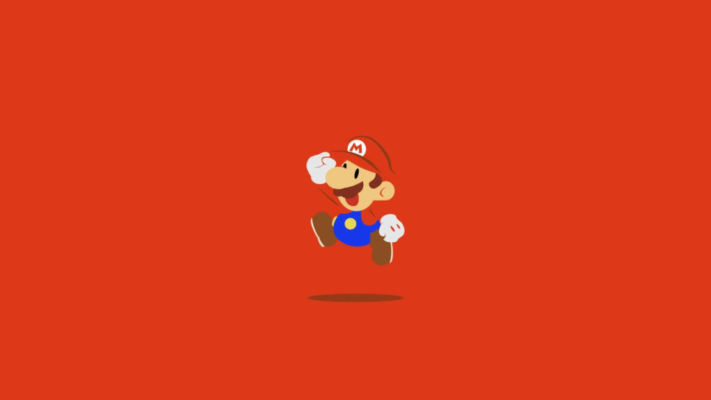 Retro Video Game Character Wallpaper on Bold Red Background
