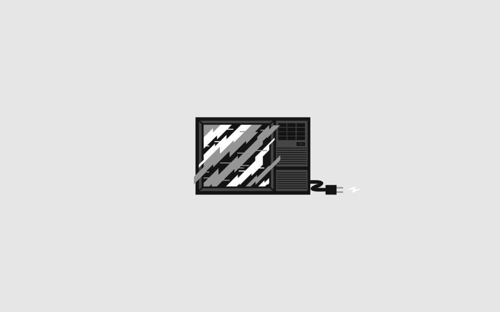 Retro TV Static iPad Wallpaper on Light Grey Background