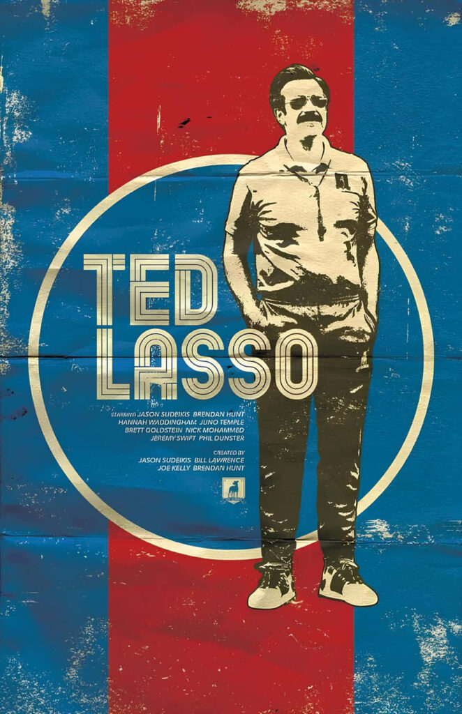 Vintage Ted Lasso Poster Art Wallpaper: Retro Design & Bold Colors