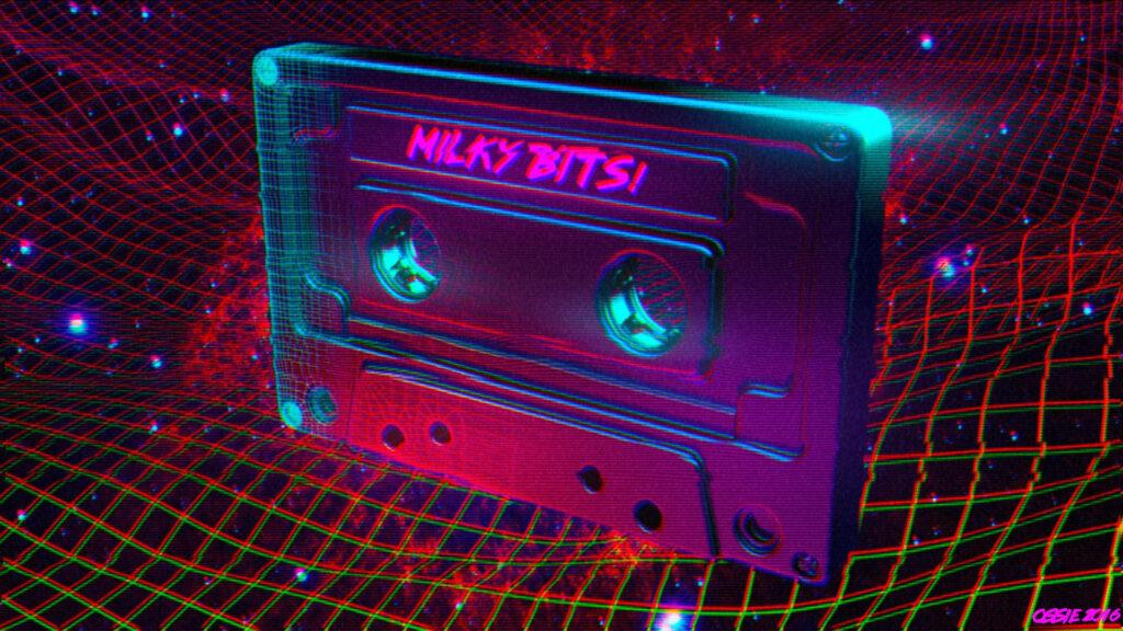 Neon-infused Retro Wave - Radiant Cassette Tape Image Wallpaper