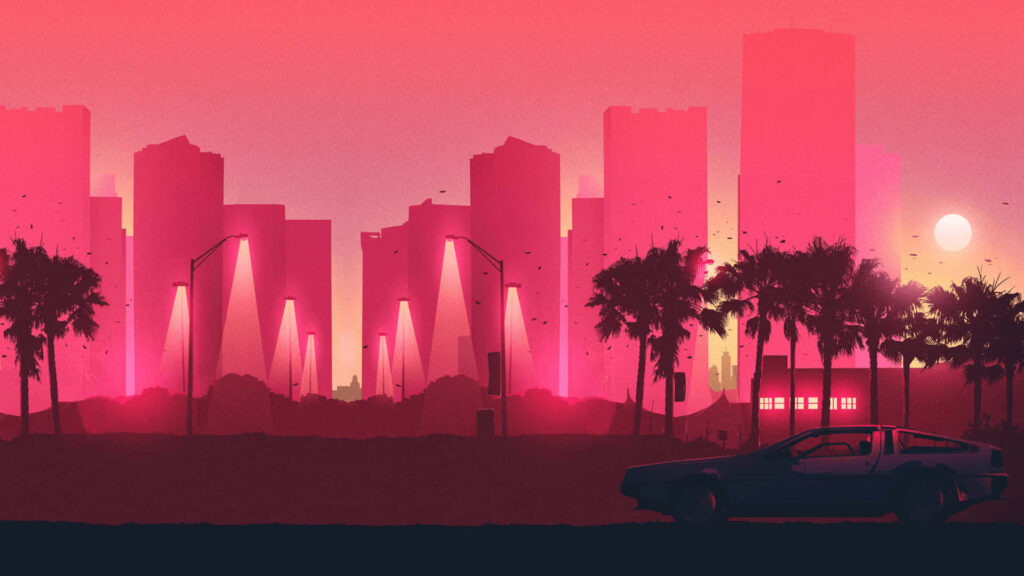 Retrowave: Vibrant Neon Nostalgia Wallpaper