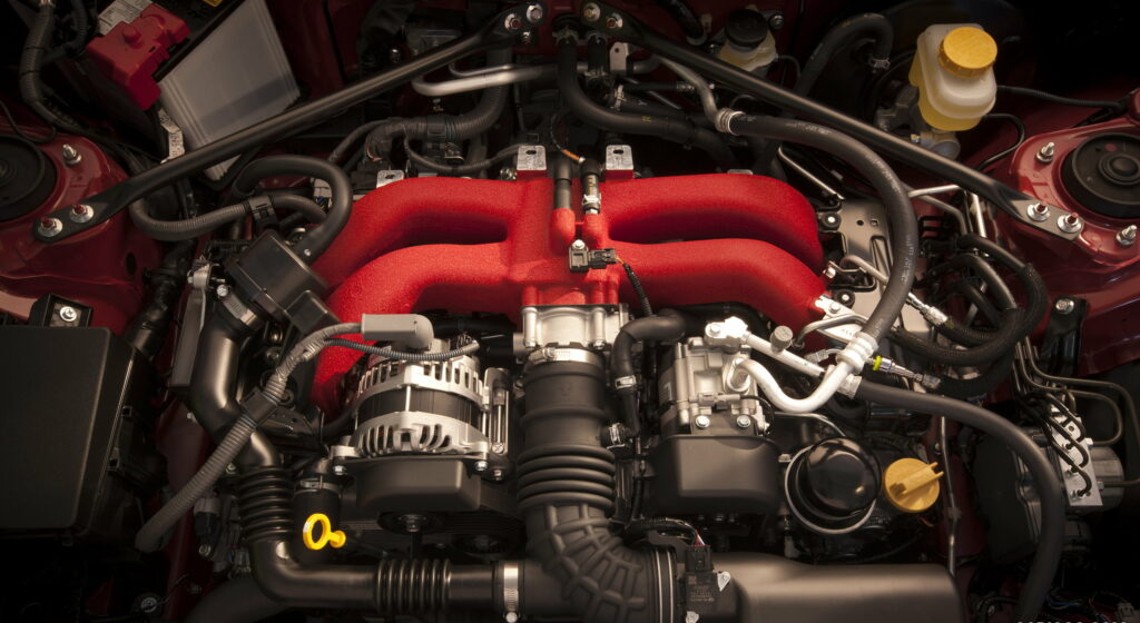 Powerful Performance on Display: Captivating 2017 Toyota 86 Red with TRD Accessories Wallpaper
