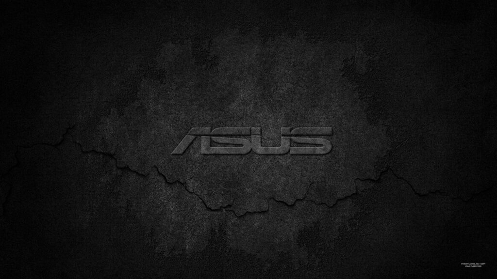 ASUS logo on dark textured background with cracked effect for modern digital setup Wallpaper