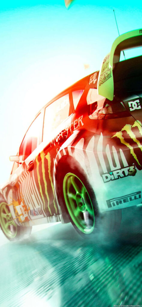 Adrenaline-pumping rally car drifting on dirt track - ideal wallpaper for motorsports fans