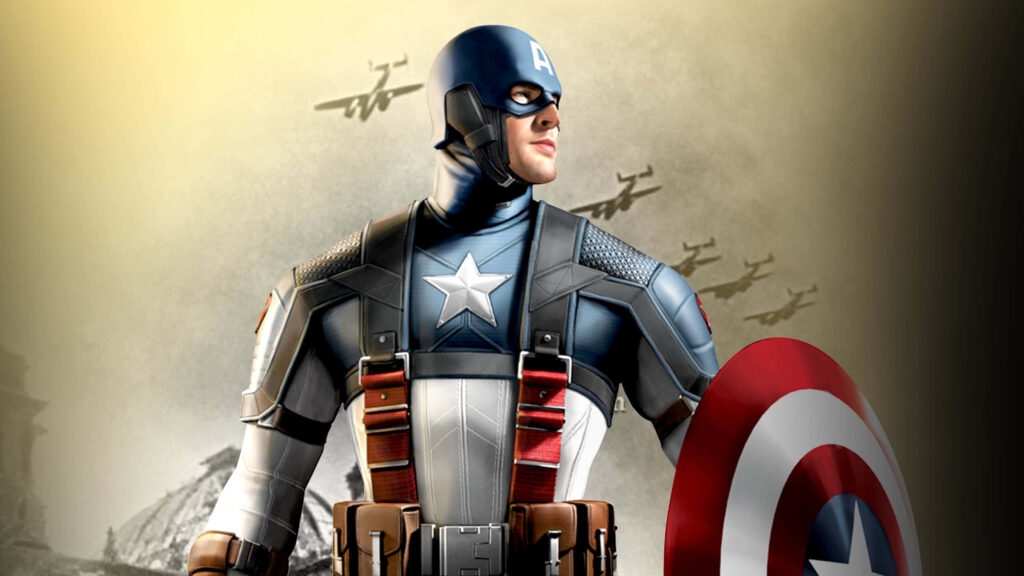 Defending Freedom: A Vintage Tribute to Captain America's Quest for Justice in America Wallpaper