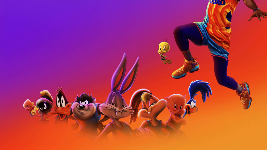 Out-of-this-world scene of Space Jam 2 setting: A captivating galactic backdrop Wallpaper