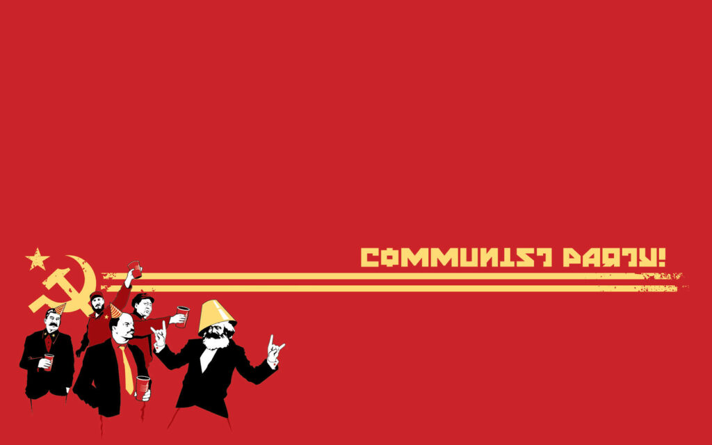 The Vibrant Symbol of Soviet Legacy: Immortalizing the Hammer and Sickle on a Red Canvas Wallpaper