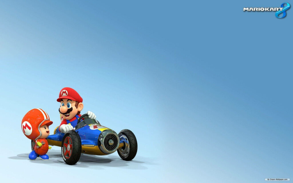 Speeding Ahead with Mario and Toad in Kart 8 - A Colorful Wallpaper!