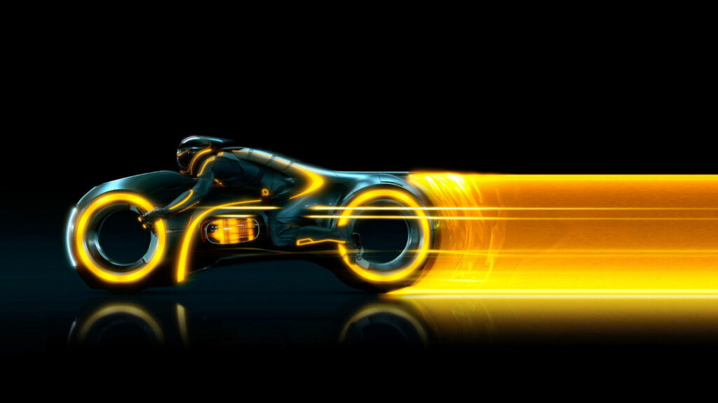 Electric Dreams: A Tron Legacy Light Cycle Wallpaper