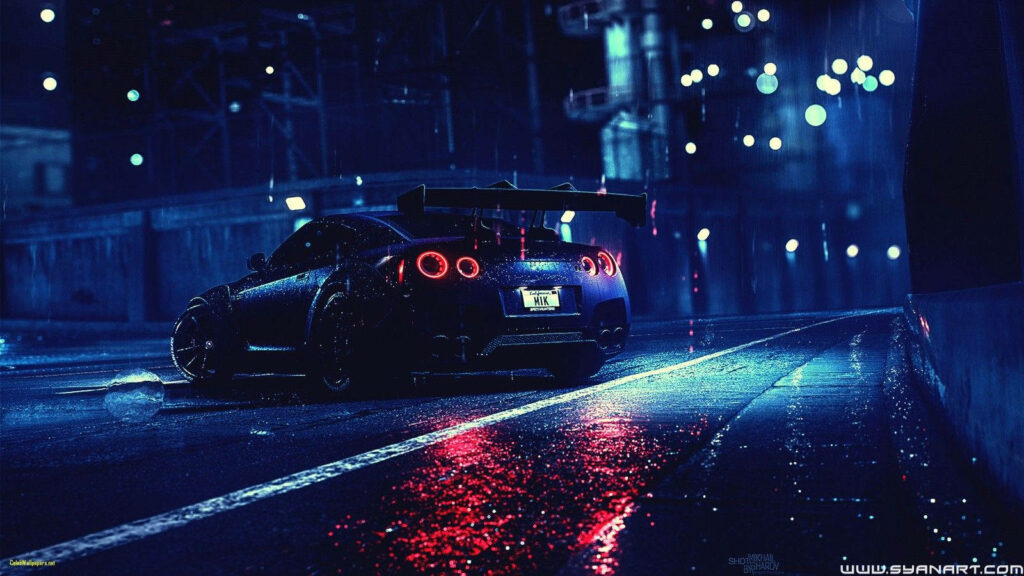 Futuristic Elegance: An Exquisite Black GTR R35 from the High-Speed World of Need for Speed Wallpaper