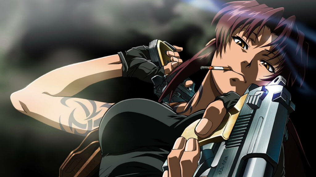 Revy from Black Lagoon: Fierce Wallpaper with Smoky Background