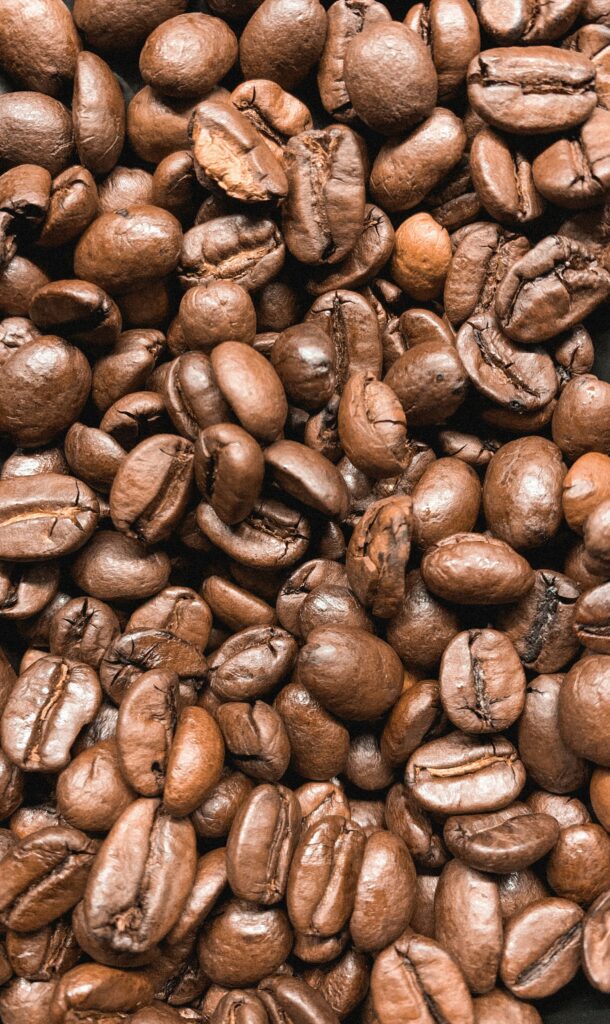 Textured Coffee Beans Wallpaper: Rich Brown Hues & Details