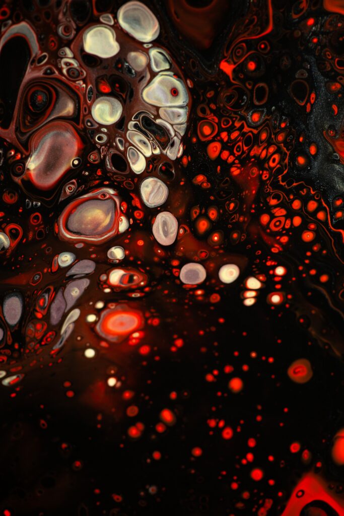 Striking Red Abstract Liquid Wallpaper - Modern Fluid Art Background