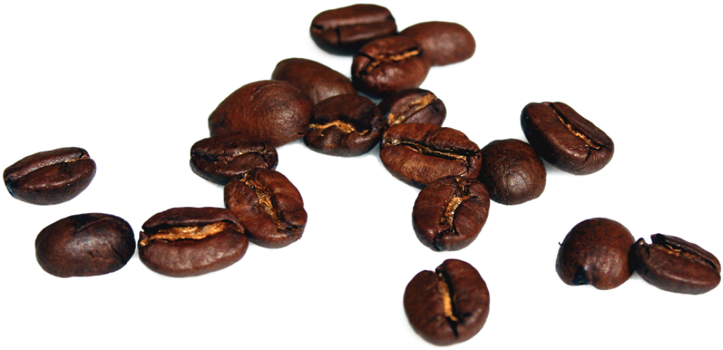 Rich Textured Roasted Coffee Beans Wallpaper on Transparent Background