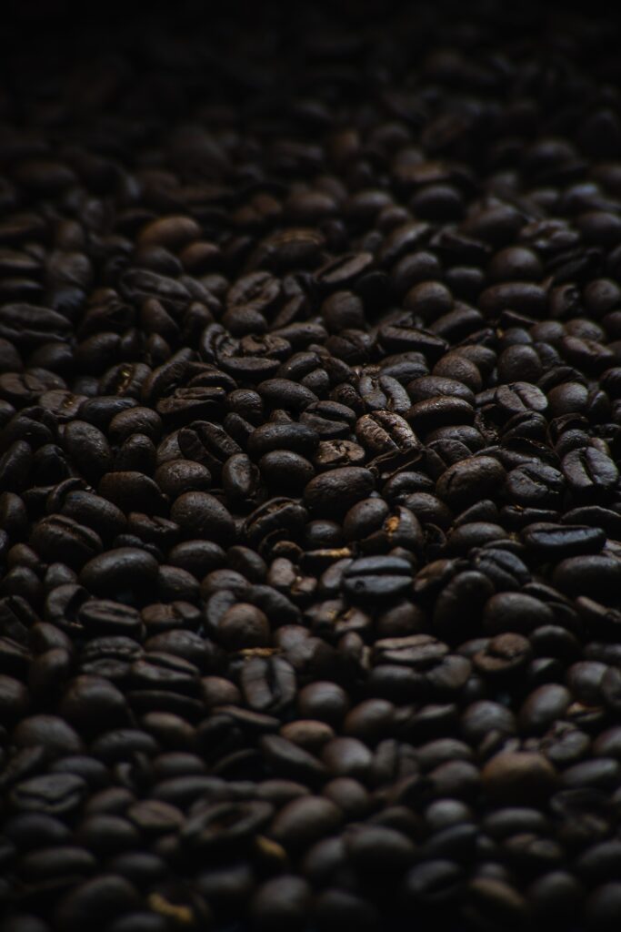 Textured Wallpaper: Close-Up Dark Brown Coffee Beans Background
