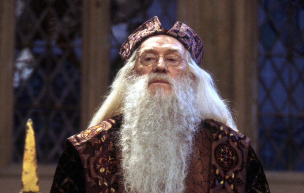 Richard Harris as Professor Albus Dumbledore wise gentle Hogwarts headmaster wallpaper background