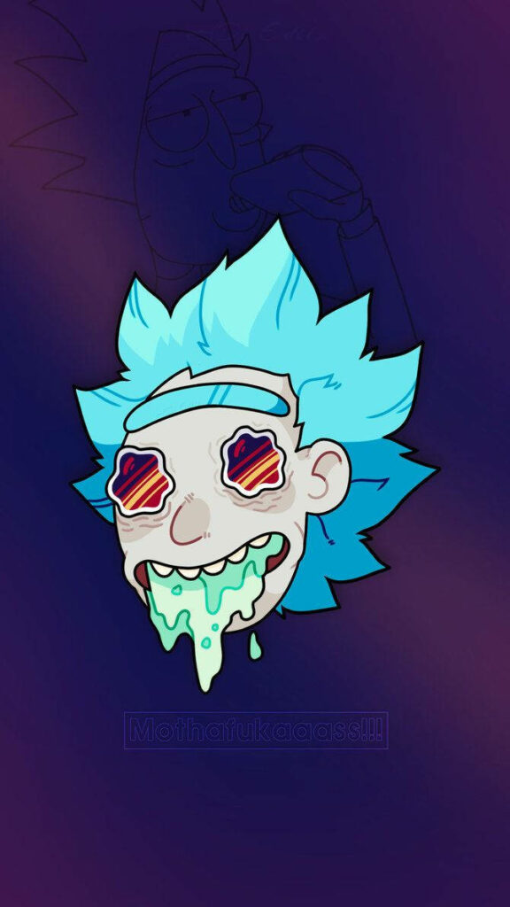 The Culinary Catastrophe: Rick Sanchez Embraces Gluttonous Bliss in the Rick and Morty Universe Wallpaper