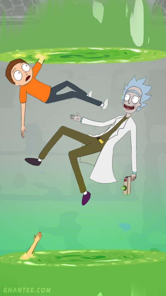 Portals to Uncharted Dimensions: Rick and Morty Exploring the Multiverse Wallpaper