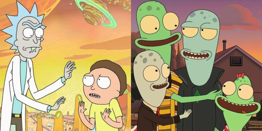 Creative Rick and Morty vs Solar Opposites Wallpaper Background