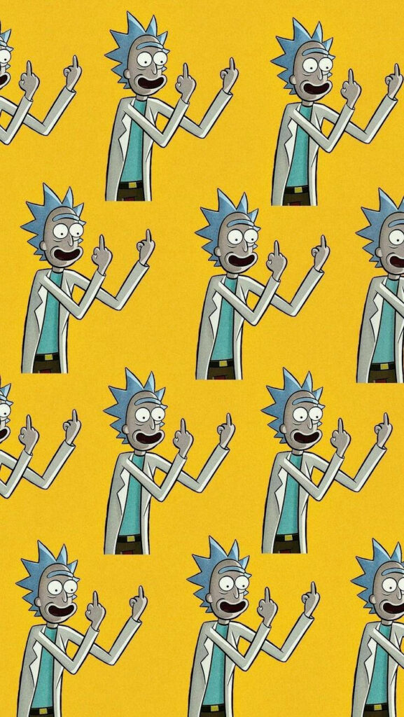 Dimension-Hopping Patterns: A Vibrant Rick and Morty Mobile Wallpaper