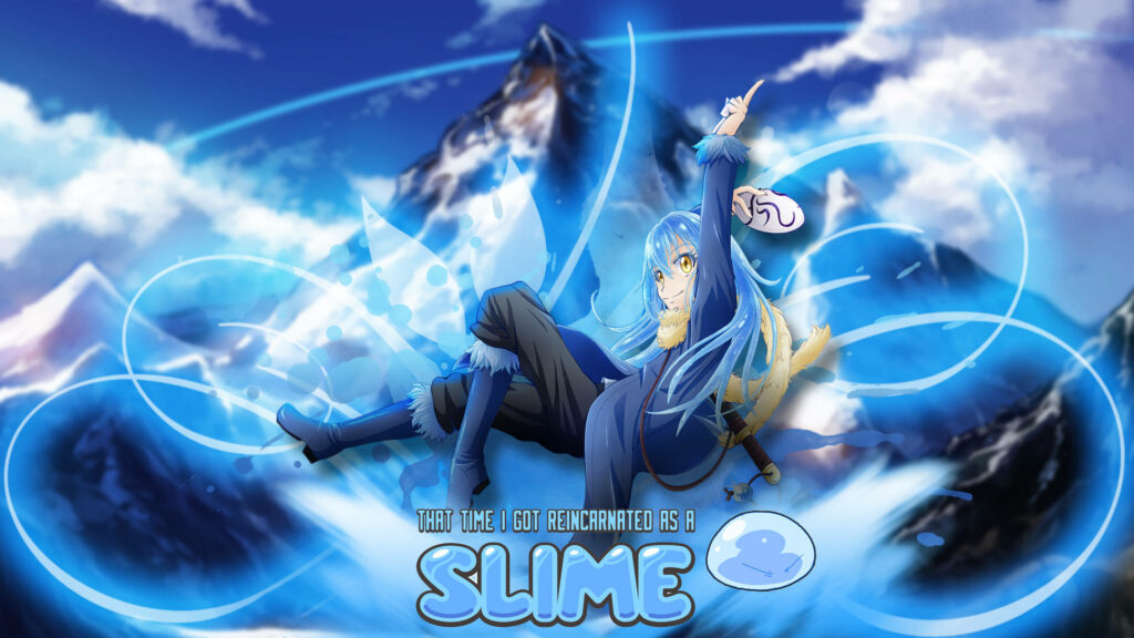Shimmering Waters of Rimuru Tempest: A Luminous Anime Fanart Wallpaper