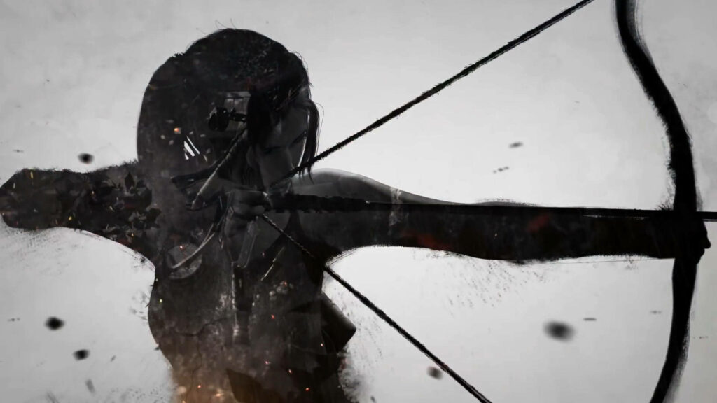Lara Croft: The Intrepid Archery Huntress in the Shadows Wallpaper