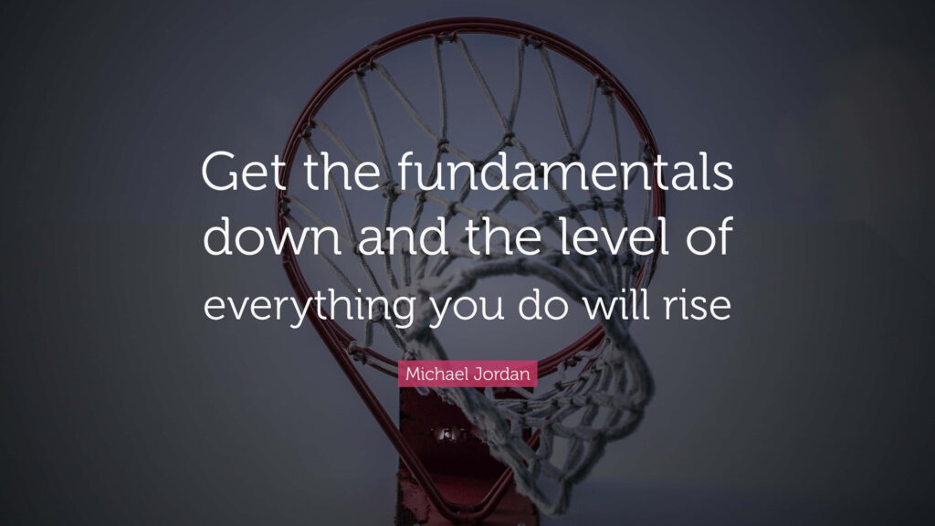Inspiring Words from Michael Jordan, Set Against a Hoop Background Wallpaper